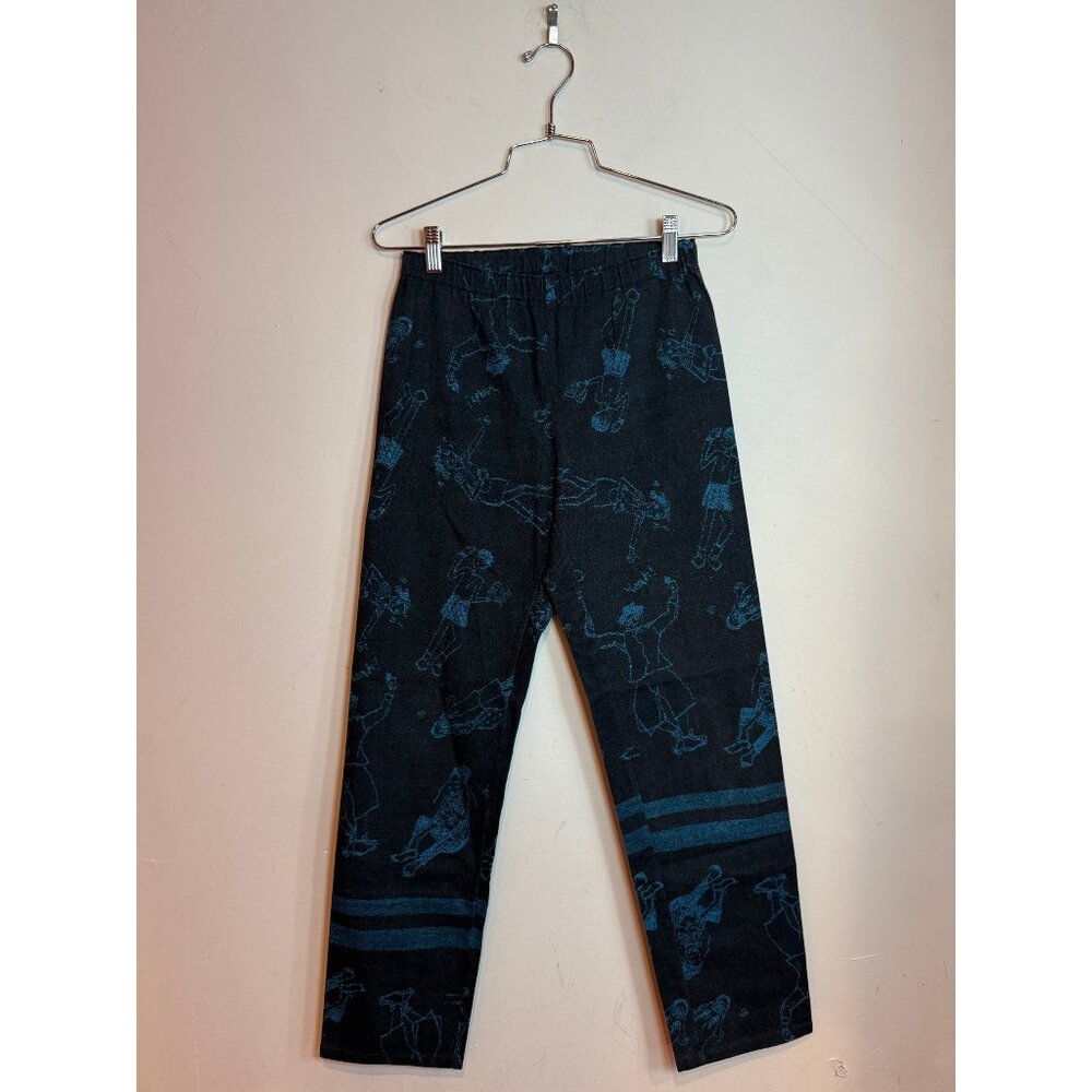 Vintage Issey Miyake Me Cartoon Graphic Print Trousers Pants Blue